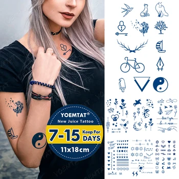 Semi-Permanent Impermeabil Tatuaj Temporar Autocolant Yin Yang Genipin Pe Bază De Plante Suc De Durată Cerneală Dragut Fals Brațul Tatuaj Body Art