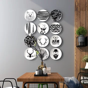 Seria Nordic decorative suspendate placa de living-sufragerie cu canapea fundal perete simplu și curat stil ceramică placă de moda