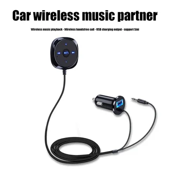 Setul auto compatibil Bluetooth Car Kit bluetooth fără Fir 3.5 mm AUX Receptor de Muzică Kit cu USB Masina Încărcător pentru Iphone Android