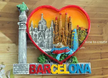 Spania Barcelona Călătorie Turistică de Suveniruri 3D Rășină Decorative Frigider Magnet de Frigider Ambarcațiuni IDEE de CADOU