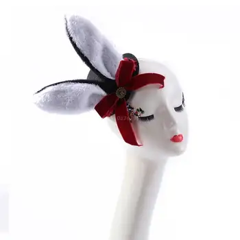 Steampunk Bunny Ureche pălărie Mică Lolita Goth Frizură Bunny Ureche Caciula Pentru Fete Ziua De Parul Mort Accesssories