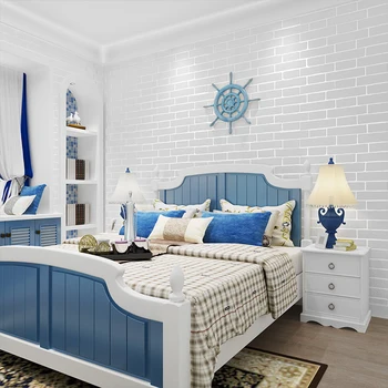 Stil Nordic 3d Caramida Alb Tapet Modern, Simplu, Solid de Culoare de Fundal de Decor Acasă Dormitor, Camera de zi papel de parede QZ183
