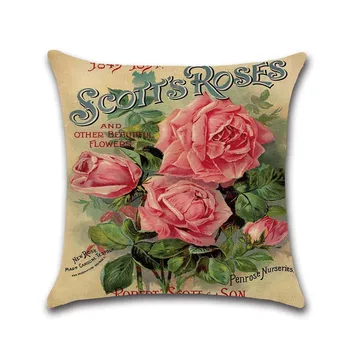 Stil Vintage flori frumoase față de pernă față de pernă decorative roz model față de pernă față de pernă față de pernă