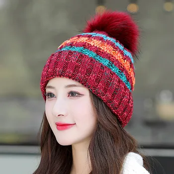 Strat Dublu Îngroșa Pălării Tricotate Pentru Femei De Iarnă Ține De Cald Fleece Interior Capace De Moda Casual Fată Drăguță De Cadou Accesoriu Pălăria