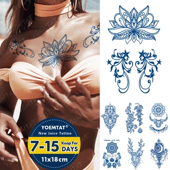 Suc De Cerneală Tatuaje Body Art Durată Impermeabil Tatuaj Temporar Autocolant Lotus Mandala Tatuaj Braț De Flori False, Tatuaj Femei Bărbați