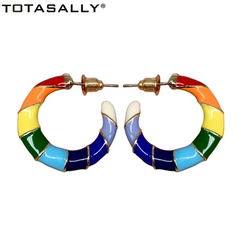 TOTASALLY Moda Email Hoop Cercei pentru Femei Brand Deschide C Ear Cercuri Minimalist Cercei 3colors 24mm Dropshipping