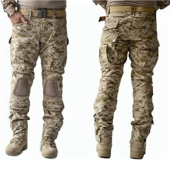 Tactic Pantaloni Cu genunchiere Desert Camuflaj Combat Pantaloni Barbati Pantaloni de Marfă Armată Militară de Vânătoare Airsoft Pantaloni BDU