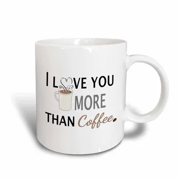 Te Iubesc Mai mult Decât Cana de Cafea 11 oz Alb/Negru