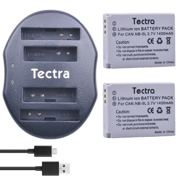 Tectra 2 BUC NB-5L NB5L Baterie Li-ion + Dual USB Incarcator pentru Canon Powershot S100 seriile sx200 SX210 ESTE SX230 HS SD890 SD800 SD900