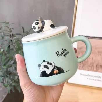 Trei-dimensional Panda Desene animate Colorate Glazură Ceramică Ceașcă Ceașcă Drăguț Bărbați și Femei Elevii Uri Artistice Hipster Cana