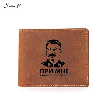 URSS lider Stalin Portofel Barbati Monedă Mică Pungă de Imagine Gravată Vintage din Piele Pungă Multi Titularului Cardului RFID Blocking Bărbați Portofele