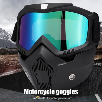 UV400 Motocross ochelari de Soare Vânt Ciclism, Călărie Ochelari Schi Cu Gura Masca Protectie UV Biciclete Casca Motocicleta Masca