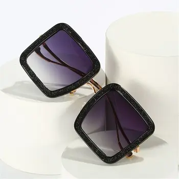 UV400 Supradimensionat Rece de Diamant Femei Pătrat ochelari de Soare Ochelari de Soare Ochelari de Nuante