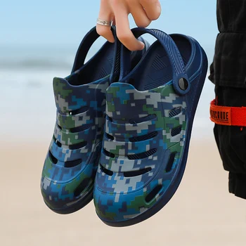 Vara Oamenii de Cauciuc Sandale de Plaja Camo de Cauzalitate în aer liber Gaura Pantofi de Cuplu Grădină Saboți Pantofi Bărbați Respirabil Apă Papuci de casă zapatos