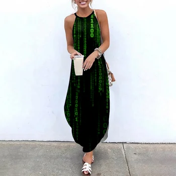 Vara, Rochii Maxi Pentru Femei Verde Tipărite fără Mâneci Femeile de Cauzalitate Vara Rochie de Plaja SOJINM Sling Rochii Lungi Streetwear 4XL