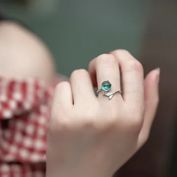 Veritabil 925 inel argint sirena bubble coada Inele pentru femei Declarație de deschidere fine bijuterii Cadouri Pentru Prieteni