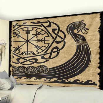 Viking simbol mistic decor acasă tapiserie psihedelice scena tapiserie Boem Canapea Tapitata covor vrăjitorie yoga mat