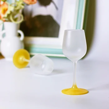 Vintage Mată De Culoare Galben Deschis Sticla De Vin Cupa Creative Cupă De Șampanie Pahare De Cocktail Party Drinkware Decor Acasă