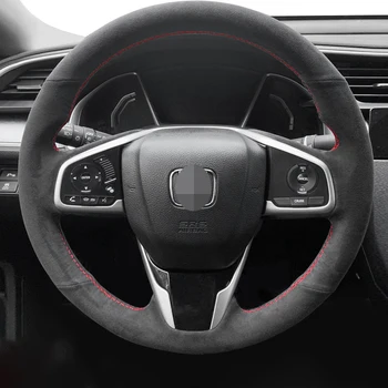 Volan masina Acoperire Non-Alunecare de Mână-Cusute de piele de Căprioară Negru Pentru Honda Civic 10 2016 2017 CRV CR-V 2017