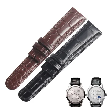 WENTULA watchband pentru A. Lange & Söhne 1815 -Lange1 piele de aligator /crocodil cereale omul ceas benzi