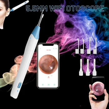 WiFi Earpick Medicale Otoscop 5.5 mm Wireless Ceara Ureche de Curățare Endoscop Mini Dinți Nas de Îngrijire a Sănătății Orale Camera pentru Android Ios