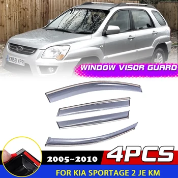 Windows Vizor pentru Kia Sportage 2 JE M 2005~2010 2006 2007 Ușa Smoke Deflector Paznici Coperta Copertine de Soare, Ploaie Spranceana Dotari