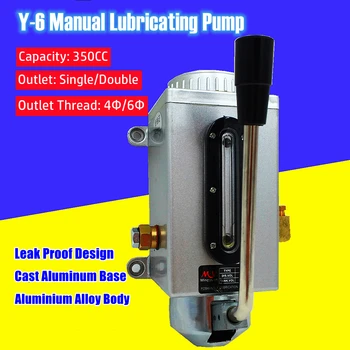 Y-6 Manual de Ulei de Ungere Pompa din Aliaj de Aluminiu Y6 CNC 350CC Singur Dublu 4mm 6mm Refulare de Ungere Pompa de Mana
