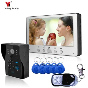Yobang de Securitate Freeship 7 inch video telefon ușă door bell sistem waterproof IR camera video interfon usa sistem de control acces
