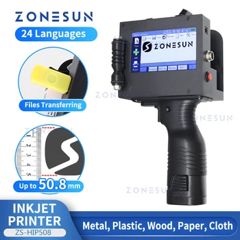 ZONESUN Dicționar Inkjet Mașină de tipar Digital 50,8 mm Caracter QR coduri de Bare Lot Data de Expirare, Numărul Logo-ul Imprimantei ZS-HIP508