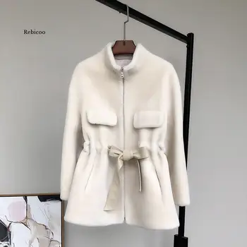 Zip doamnelor teddy bear jacheta cu maneci lungi eșarfe de Iarnă teddy haina femei faux shearling jacket 2020 femei de moda