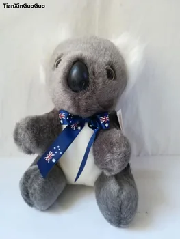 aproximativ 20cm koala minunat jucărie de pluș albastru papionul stând koala papusa moale jucărie cadou de Crăciun b1418