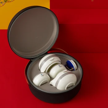auratic Iarna Olmpic Joc 2022 stil ondulator ceramica ceainic de portelan si ceasca de ceai set cu sac portabil