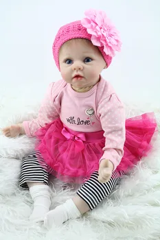 bebes papusa cu Simulare baby doll mama să fie de formare pentru copii rochie model baby Festival cadou recuzită fotografie