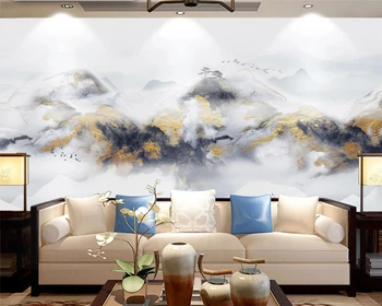 beibehang Personalizate moderne abstracte nor de cerneală peisaj bogat de aur TV de fundal 3d tapet gazete de perete decor acasă