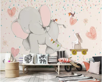 beibehang moda Vintage trei-dimensional Nordic drăguț hârtie de perete elefant pentru copii dormitor, camera de zi tapet de fundal