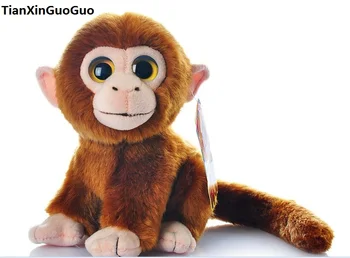 bunuri de înaltă calitate despre 18cm drăguț ghemuit maimuță jucărie de pluș maro inchis maimuță moale păpușă jucărie cadou de ziua s0325