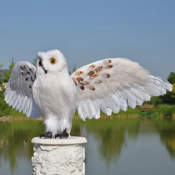mare creator de spumă&pene aripi de bufniță pasăre greu model de jucărie acasă decoratiuni de gradina cadou despre 32x60cm