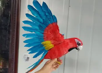 mare simulare papagal colorat model de polietilenă & blanuri red parrot papusa cadou despre 60x40cm 1544