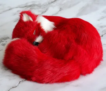 mare viața reală de dormit fox greu model din polietilenă&blană de simulare red fox papusa despre 27x12cm