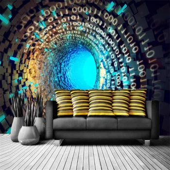 modern, efect 3d tapet personalizat mare stereo space living dormitor fundal murală abstract tunel imitație de tapet