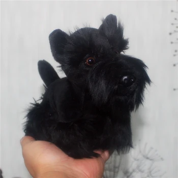 negre mici drăguț Câine jucărie de Pluș Schnauzer Copii Jucărie Cadou de Ziua de nastere Despre 18x14cm s2994