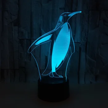 pinguin Xmas Cadouri USB 3D Lumina de Noapte Noutate Luminaria Usb cu Led-uri 3d Copii Lampa Luminaria De Mesa Powerbank 3D Corpuri de iluminat