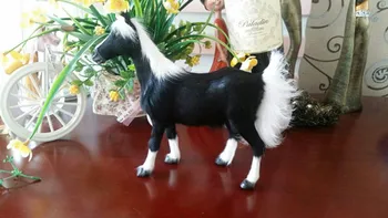 simulare de cal negru despre 20x23cm model,polietilenă&blanuri cal de jucărie,decor acasă jucărie cadou de Crăciun w4239