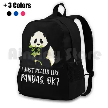 Îmi Place Panda , Ok ? Drumeții În Aer Liber Rucsac Impermeabil Călătorie Camping Iubitor De Panda Panda Ziua Meme Amuzant