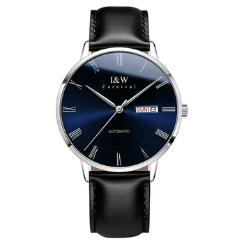 În 2020, Noua Roma Cadran Ceas Automată de brand de Lux Elveția I&W pentru Bărbați Ceasuri Mecanice Safir calendar din Piele trupa