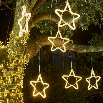 În aer liber 220V LED Star Zână Șir de Lumină de Stea de Crăciun Ghirlanda de Lumini Zână Pentru Grădină Patio Copac Petrecere de Nunta Decor