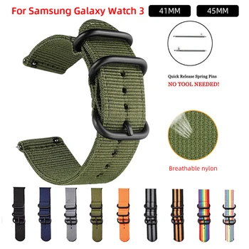 Țesături Respirabil Nailon Curea pentru Samsung Galaxy Watch 3 Band pentru Amazfit 18mm 20mm 22mm Material Ceas Clasic Band